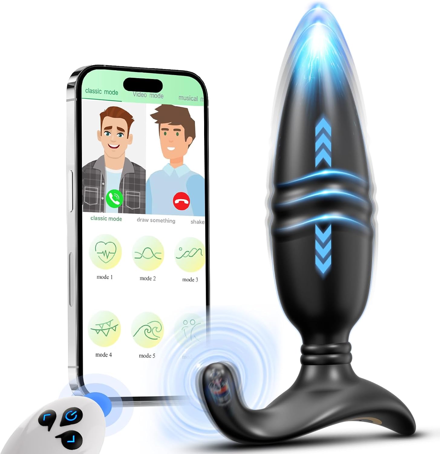 Dual-Wing Thrusting Prostate Massager with App and Remote Control — complete product view 1
