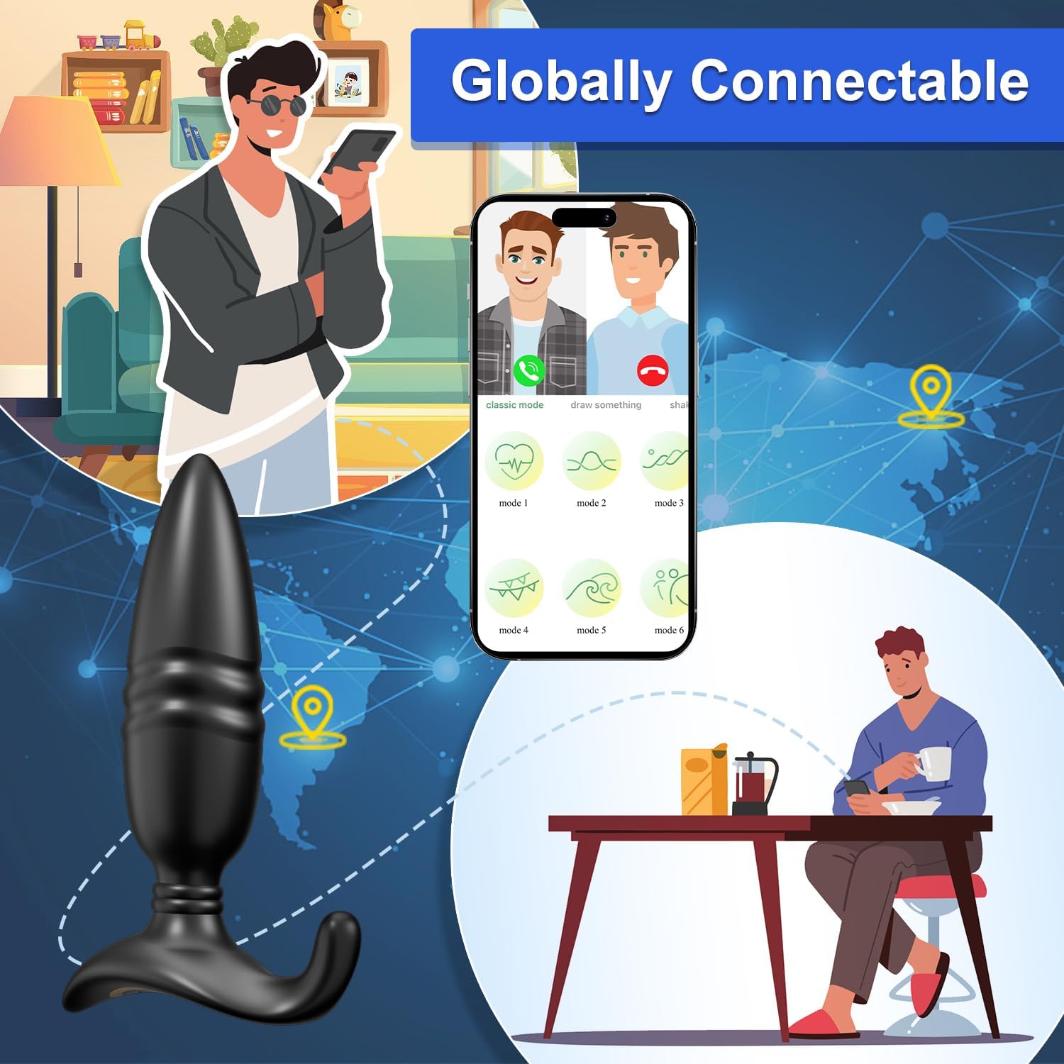 Dual-Wing Thrusting Prostate Massager with App and Remote Control — complete product view 2