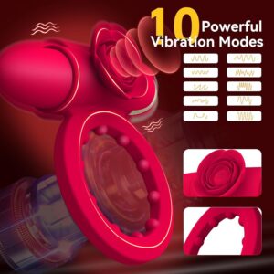 Rose Vibrating Ring with Removable Bullet — complete product view 3