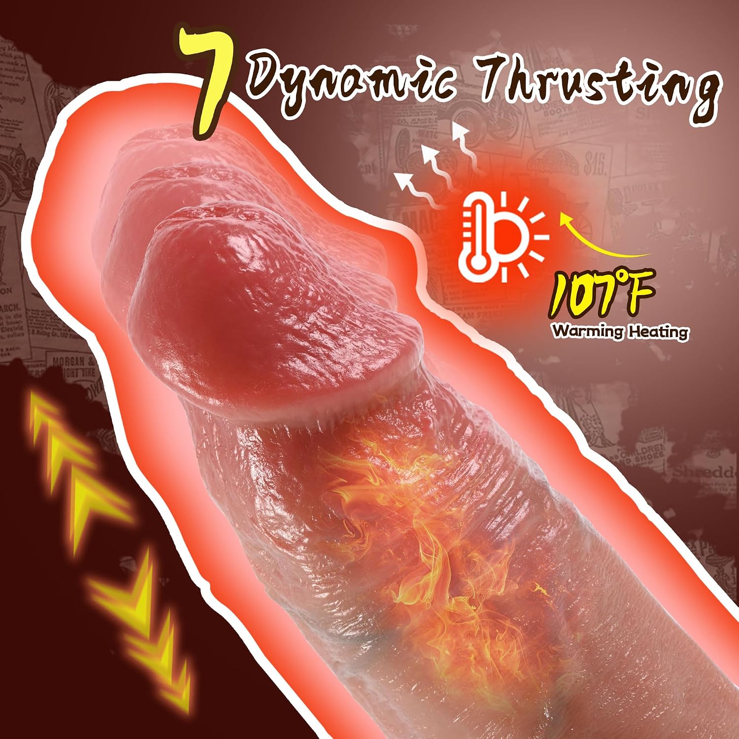 Asiuvnm Heated Thrusting Dildo — complete product view 3