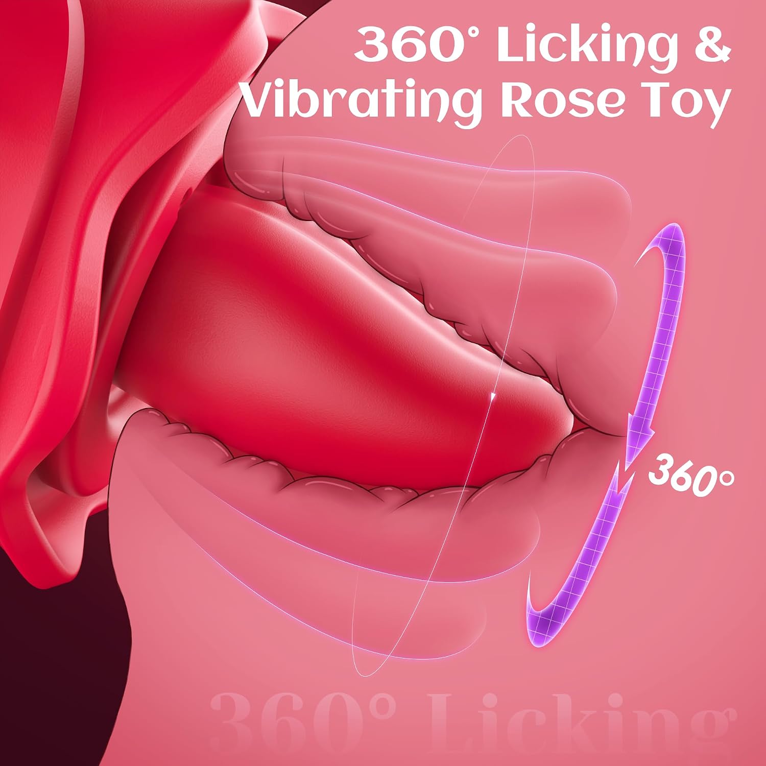 Gasevimo Rotating Rose Vibrator with Removable Cup — complete product view 4